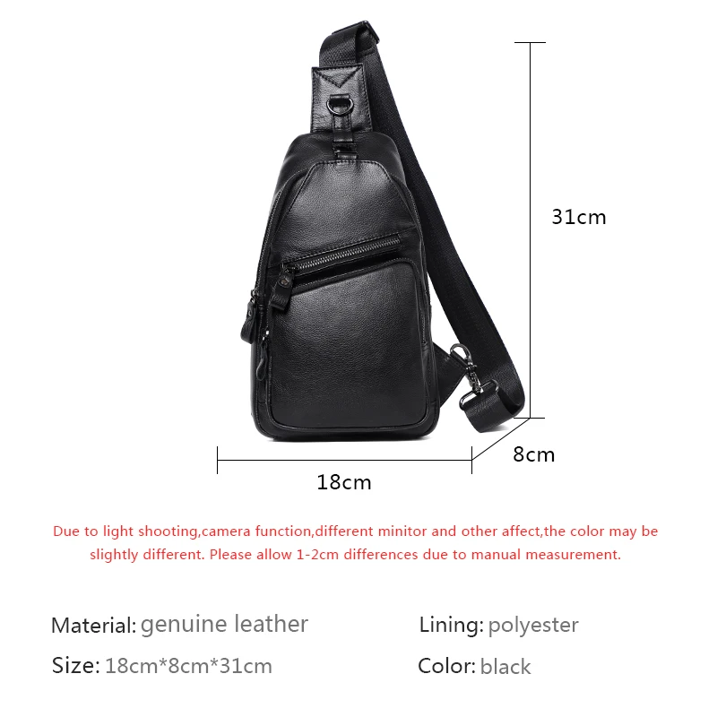 Real Leather Men\'s Chest Bag Business Shoulder Bag Male Messenger Bag Fashion Sling Bag Outdoor Sports Brand Men Crossbody Bags