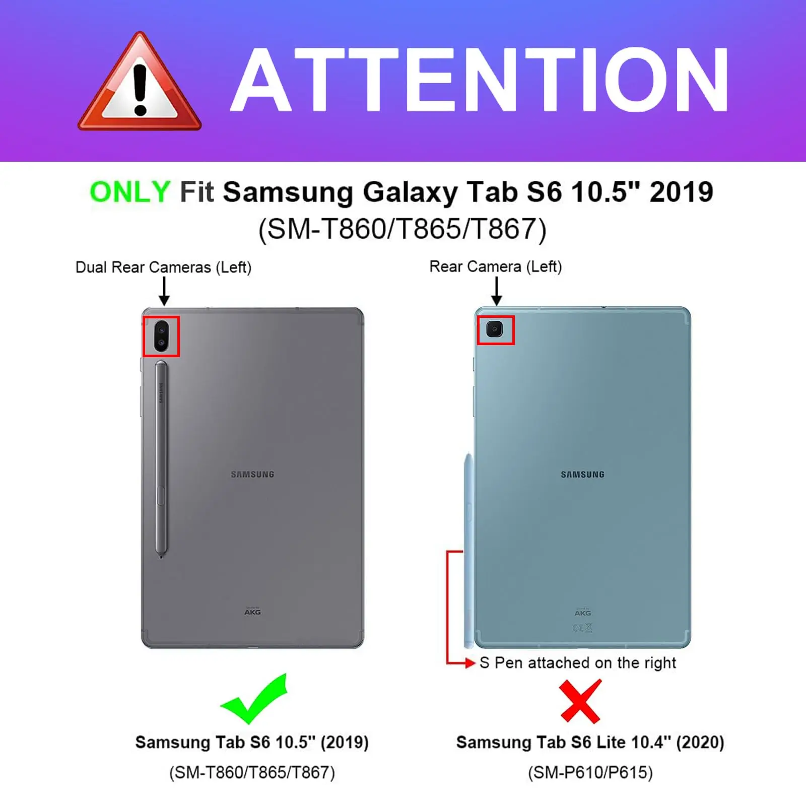 Case For Samsung Galaxy Tab S6,Ultra Thin Magnetic Stand Cover With Pencil Holder For Galaxy Tab S6 Anti-Fall Smart Case