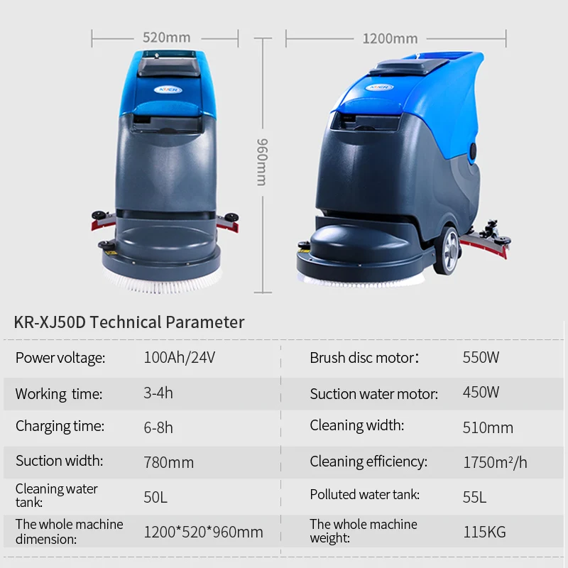 Macchina per la pulizia lavapavimenti per piastrelle dell'hotel a buon mercato lavapavimenti automatica alimentata a batteria con guida a terra