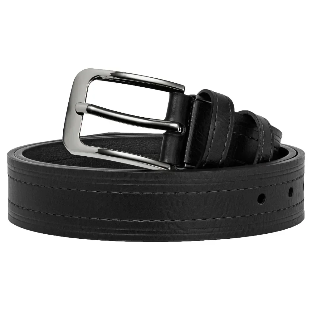 الرجال الجلود الموضة الكلاسيكية حزام معدني دبوس مشبك الرجال عادية بولي Leather الجلود سبيكة دبوس مربع مشبك حزام أحزمة الأعمال الترفيه