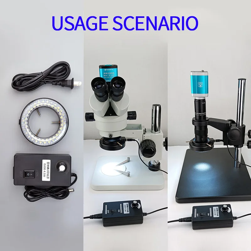 Imagem -05 - Anel Led Fonte de Luz para Microscópio Industrial Lâmpada Iluminador Temperatura de Cor 6500k Brilho Ajustável
