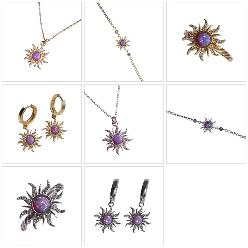 

Elegant Zircon Embellished Pendant Neckchain/Ear Rings/Rings/Bracelet Accessory