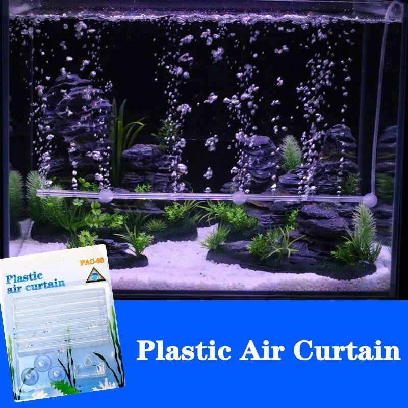 Aquarium Air Stone Bubble Wall Aeration Tube Plastc Air Curtain Oxygen Air Pump Diffuser High Efficiency Fish Tank Accessories