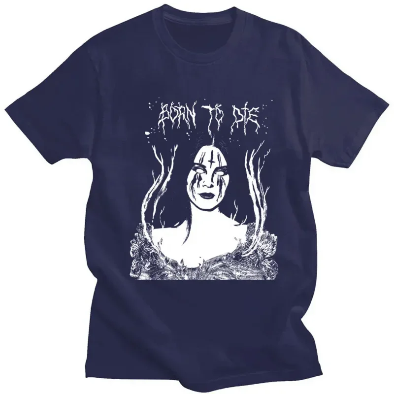 Singer Lana Del Rey Born To Die Horror Print T Shirt Men Women Harajuku Gothic Short Sleeve Oversized Summer T Shirts Streetwear