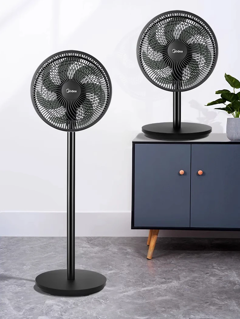 مروحة أرضية كهربائية من ميديا، توربينات رياح منزلية كبيرة، مروحة صامتة عمودية قوية وموفرة للطاقة