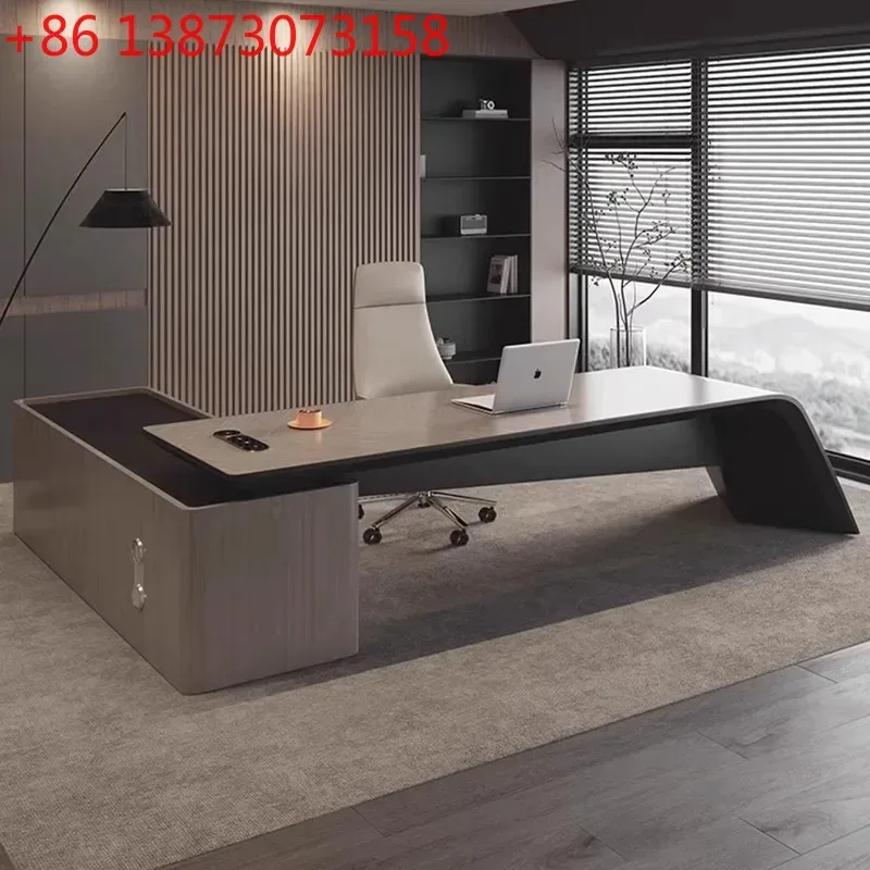 Brown Strong Executive Office Desk Luxury Wooden Modern Adjustable Computer Desks Standing Drawers Mesas De Escritorio Office