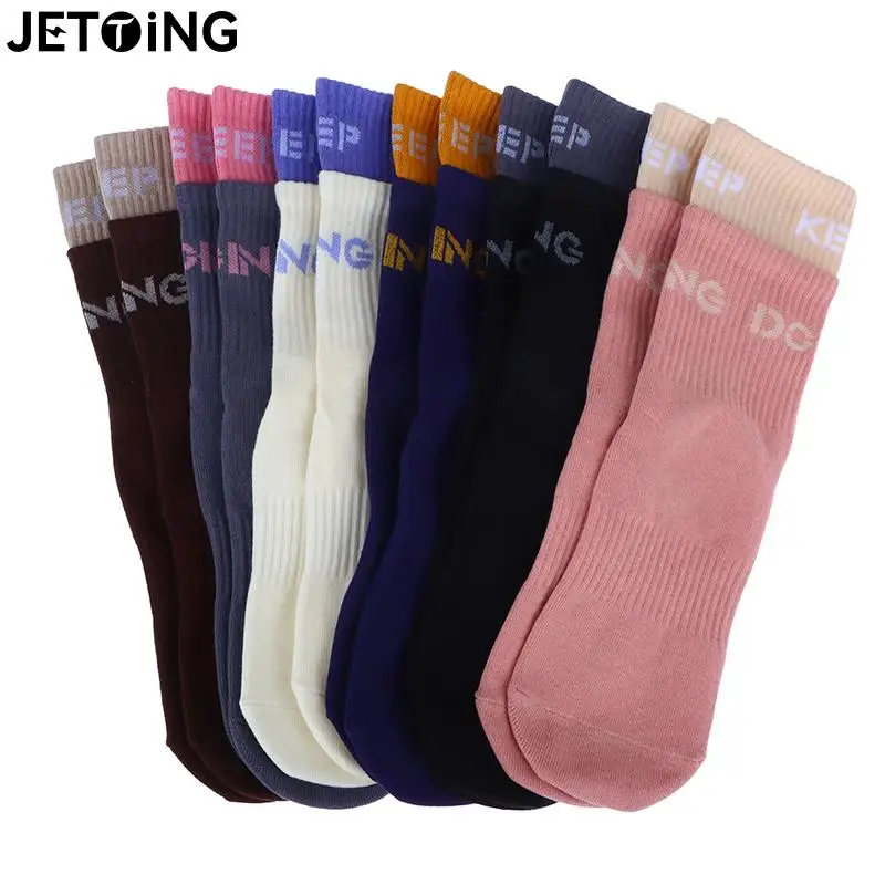 

Cotton Breathable Mid-tube Yoga Socks Bottom Professional Non-slip Silicone Floor Socks Fitness Socks Dance Pilates Sports Socks