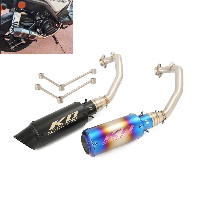 Slip On For Yamaha Zuma 125 BWS 125 2002-2017 Motorcycle Whole Exhaust System Header Link Pipe 51mm Muffler Tip Stainless Steel