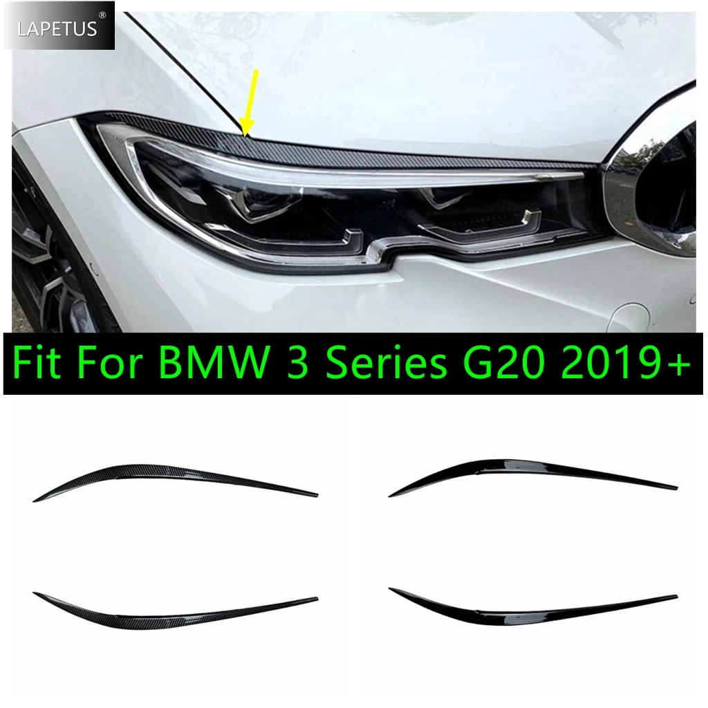 

For BMW 3 Series G20 2019 - 2024 Front Head Lights Lamps Eyelid Eyebrow Decor Stripes Cover Trim Accessories Exterior Refit Kit