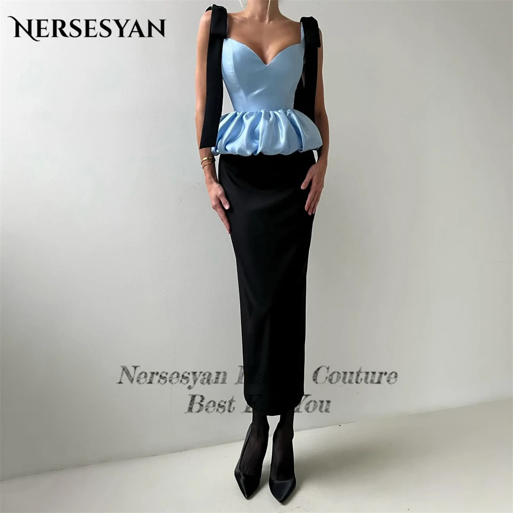 Nersesyan Mixed Colors Mermaid Evening Dresses Bow Puffy Sleeveless Prom Gowns Ankle Length Backless Party Gowns Customized 2025