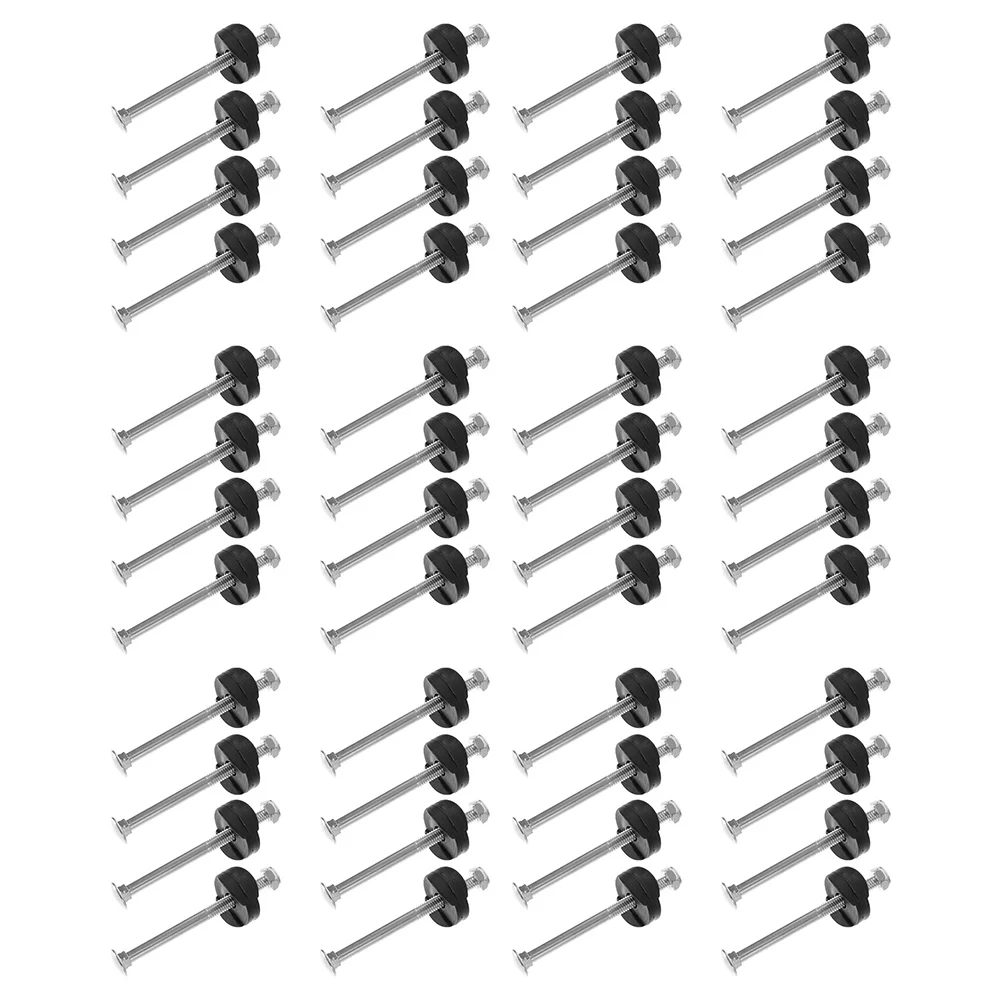 48 Pcs Trampoline Fixing Screws Durable Long Jumping Bed Black Galvanized Steel