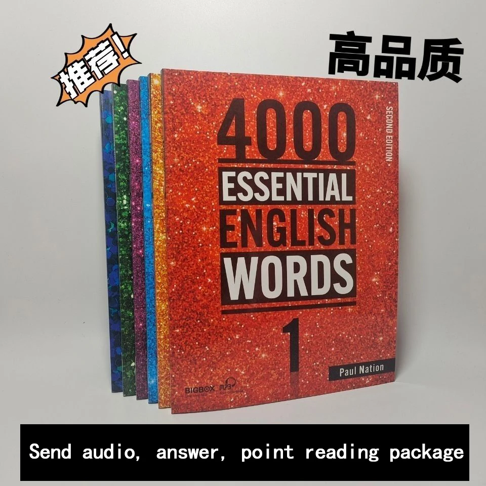 New version of 4000 words of English: 6 books of Essential English  Level 1-6 IELTS, SAT Core Words English Vocabulary Book