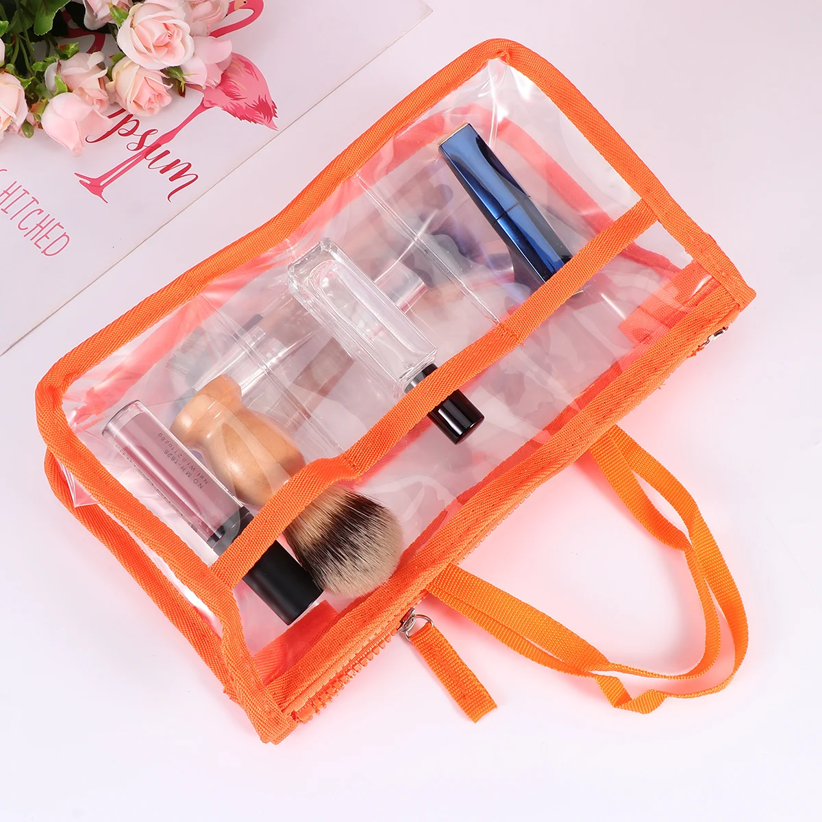 

Waterproof Toiletry Bag Portable Storage Outdoor Travel Pouch Multifunctional Makeup Orange