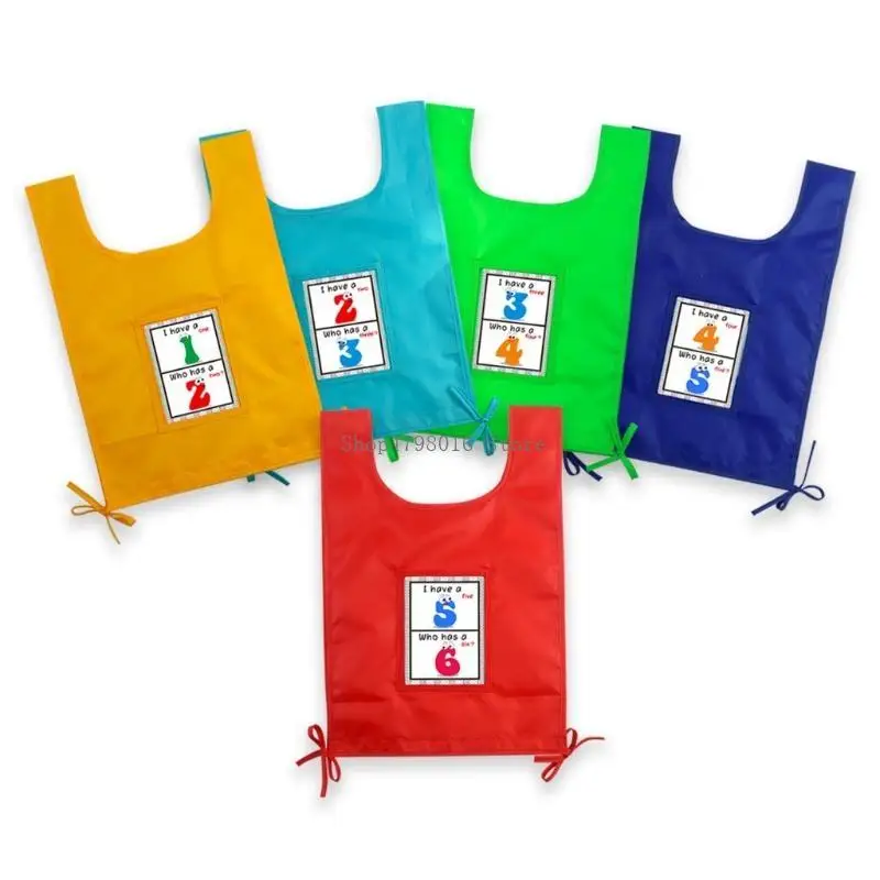 

5 Pieces Kids Classroom Game Vest Preschool Show Alphanumeric Cards Learning Toy
