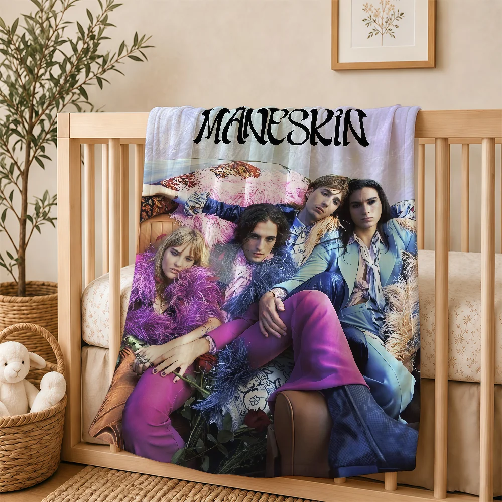 M-ManeskinS Band Blanket For Soft Warm Knee For Bedroom Living Room Bed Sofa Camping Picnic Office Gift