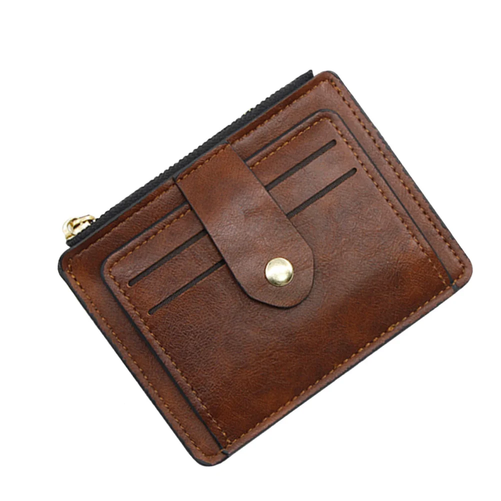 

Brown Women PU Wallet Card Bag Zipper Buckle Style Multi-Card Coin Purse Clutch Credit Holder Fashion Wallet Suitable for Work