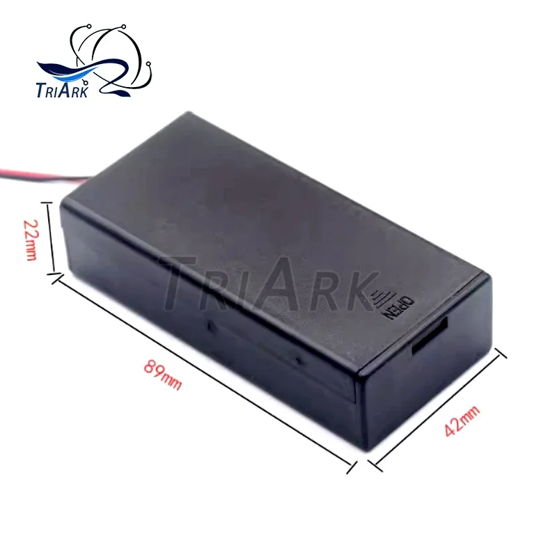 1PCS with DC Head 18650 Battery Storage Case 3.7V for 2x18650 Batteries Holder Box Container with 2 Slots ON/OFF Switch