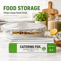 Heavy Duty Aluminium Foil Roll (15m x 380mm ) – Commercial Catering Tin Foil Wrap for BBQ Grilling, Oven Baking, Roasting & Food Prep, Dispenser Box with End Locks 7