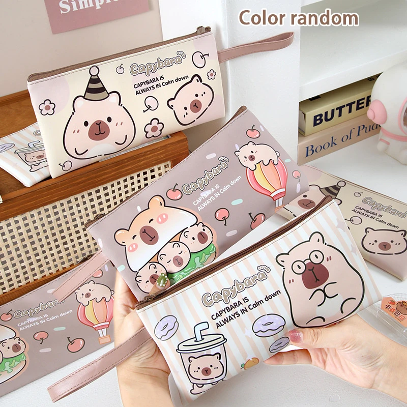 Cute Cartoon Capybara Pencil Case Large Capacity High Appearance Stationery Bag Kawaii Stationery Storage Bag Student Gifts