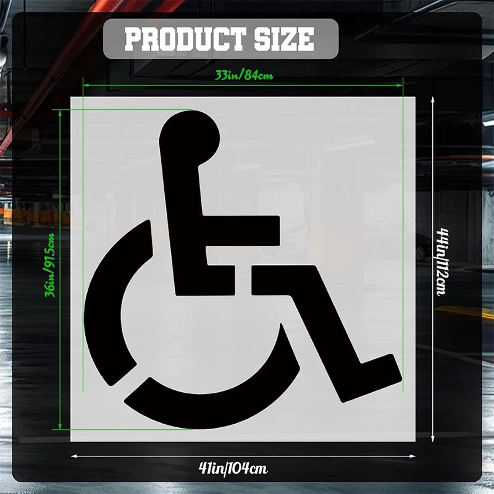 Handicap Parking Stencil Reusable Silicone Clear Pavement Marker Weather Resistant for Garage Lot