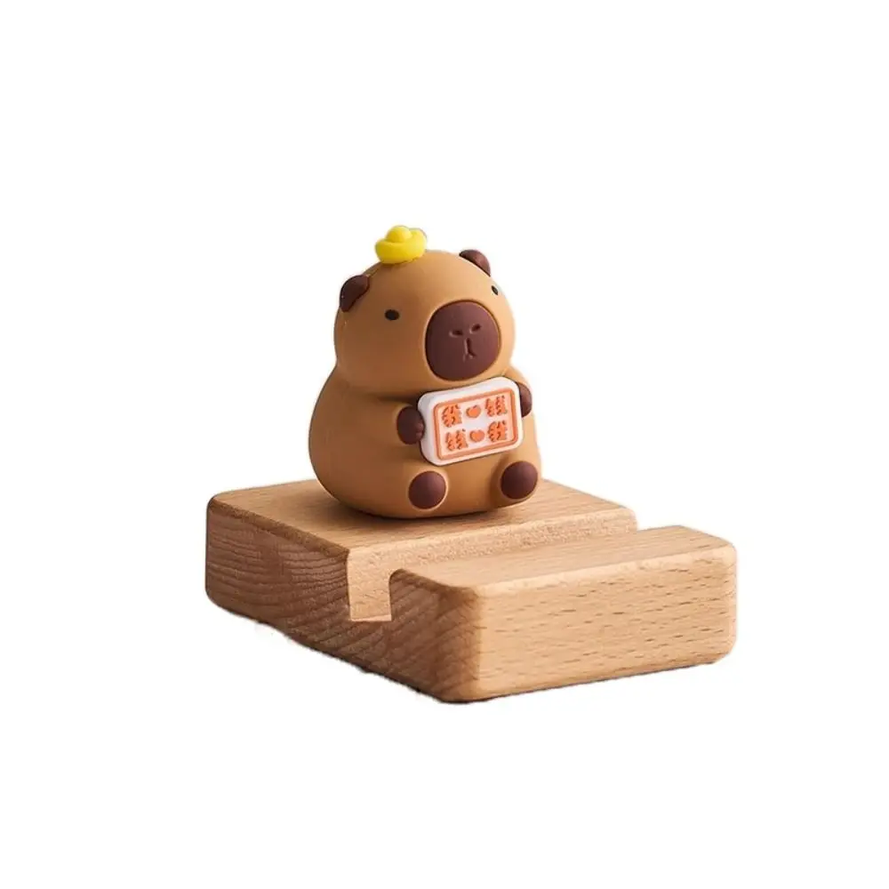 

Фигурка Модель Капибара Держатель для телефона Поддержка Настольный Декор Капибара Подставка для мобильного телефона ПВХ Кукла Деревянный Капибара Кронштейн для мобильного телефона