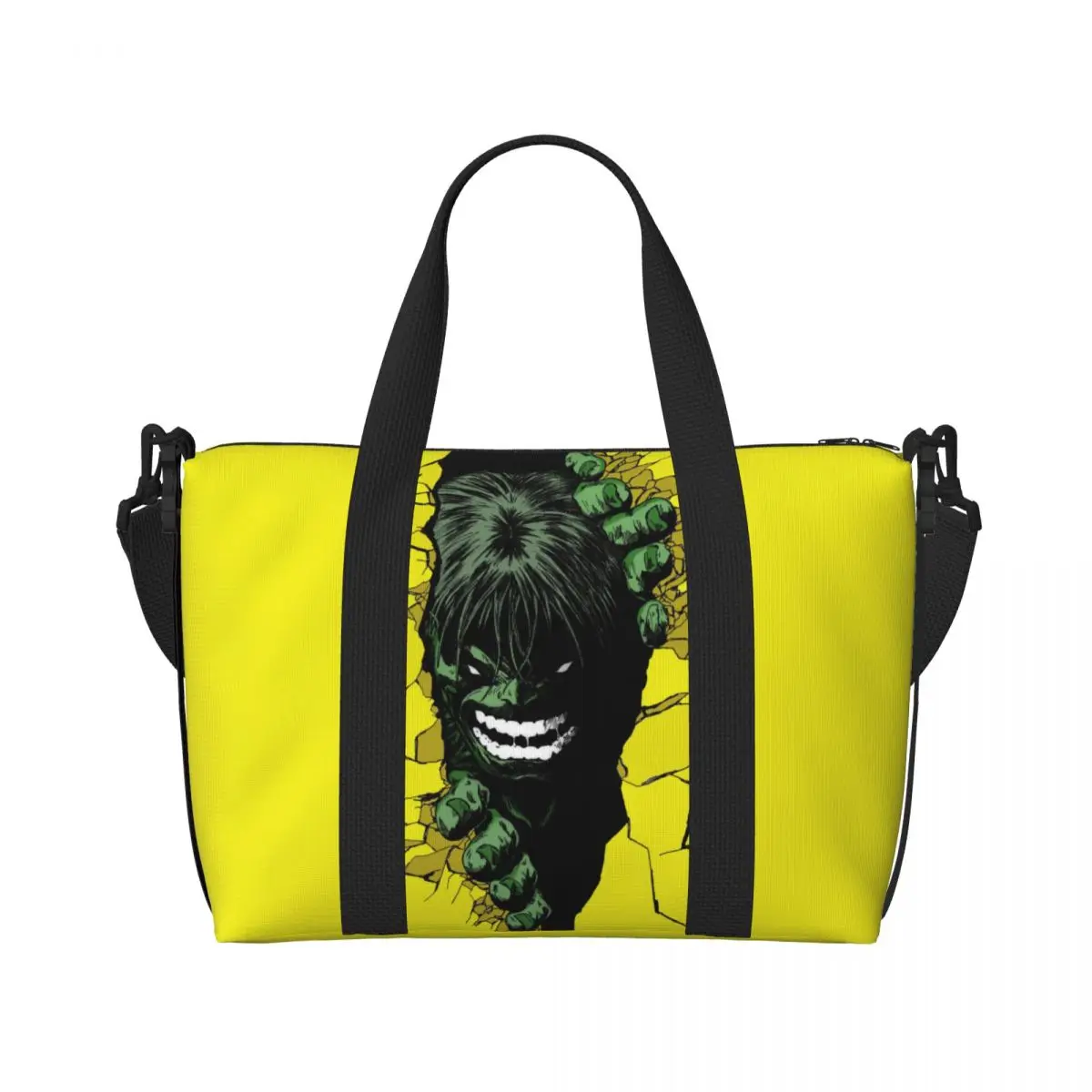 Borsa Tote personalizzata grande cartone animato Hulk Hero per le donne Shopping borsa da viaggio da spiaggia per palestra a tracolla