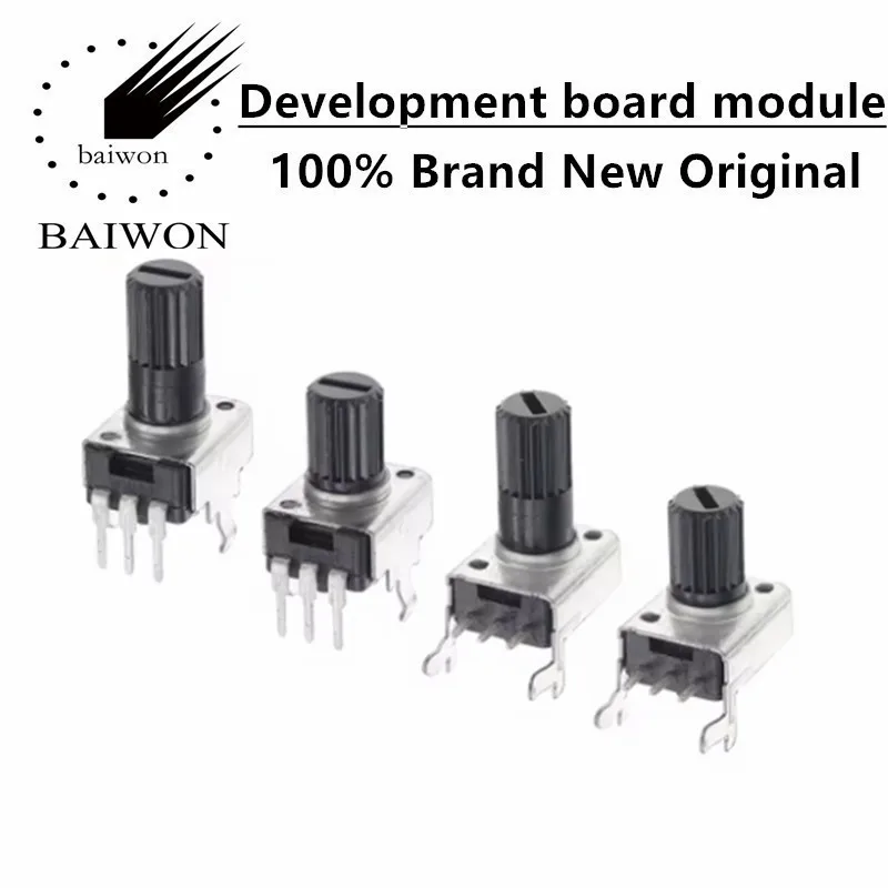 10PCS RV09 Vertical Horizontal 15/20mm Shaft 1k 2k 5k 10k 20k 50k 100k 0932 Adjustable Resistor 9 Type 3Pin Seal Potentiometer