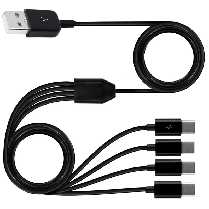 USB 2.0 Type A Male to 4 in 1 type-c Male Splitter Y Data Sync and Charge Connector Adapter Cable 30cm 100cm 150cm