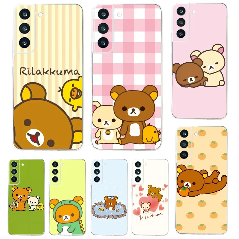 Cute R-Rilakkuma Bear Phone Case For Samsung Galaxy A71,70,52,51,40,31,A50,30S,21S,03S,Note20ultra Transparent Cover