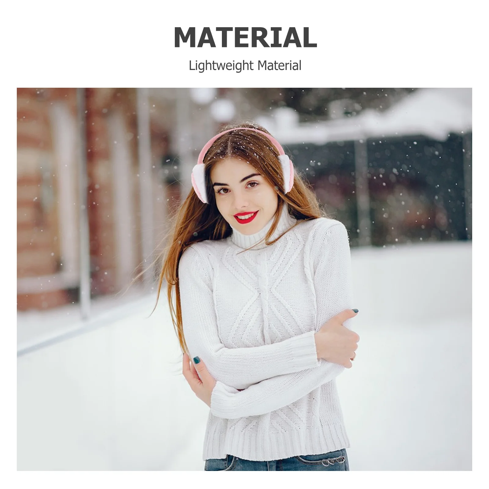 يفشل الأذن الدافئة للنساء أغطية الأذن الشتوية الناعمة مريحة فروي الداخلية خفيفة الوزن عقال الطقس البارد غطاء للأذنين لطيف الوردي #5