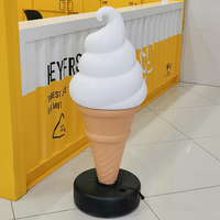 Creative Ice Cream LED Light  Dessert Shop Cafe Bar Restaurant LED Desk Light With Switch Kids Bedroom Art Decor Fixtures 120CM