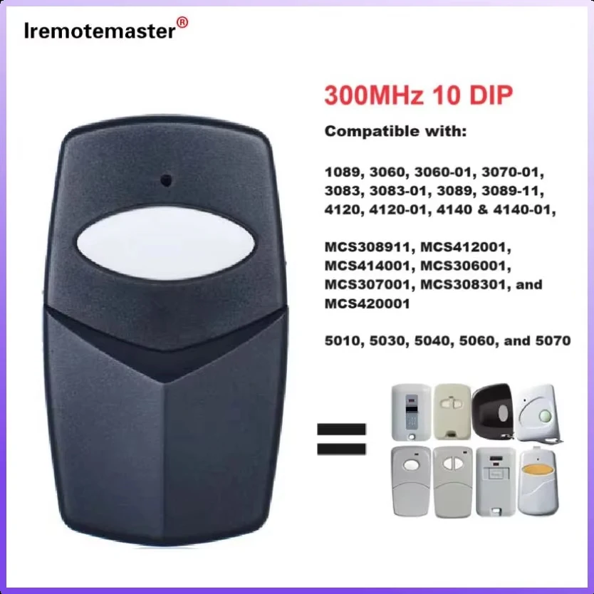 

2025 New 10 Dip Switch 300MHz Linear Multi Code MCS308911 3089 3060 3070 4120 Garage Door Remote Control Replacement