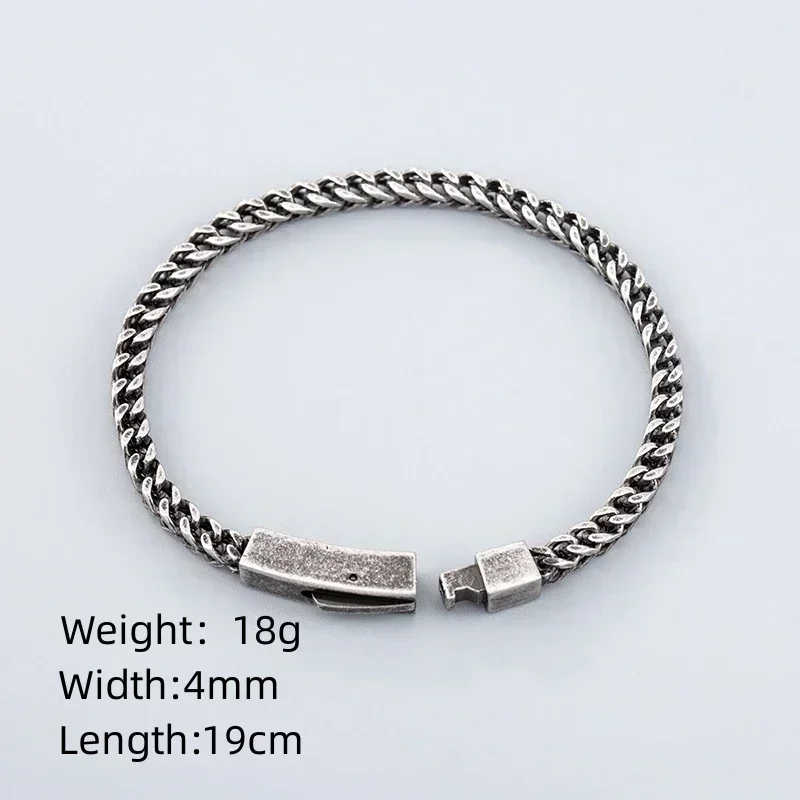 Stainless Steel Spring Clasp Chain Bracelet for Men Double Franco Link Chains Bracelets Armband Male Jewelry image 6