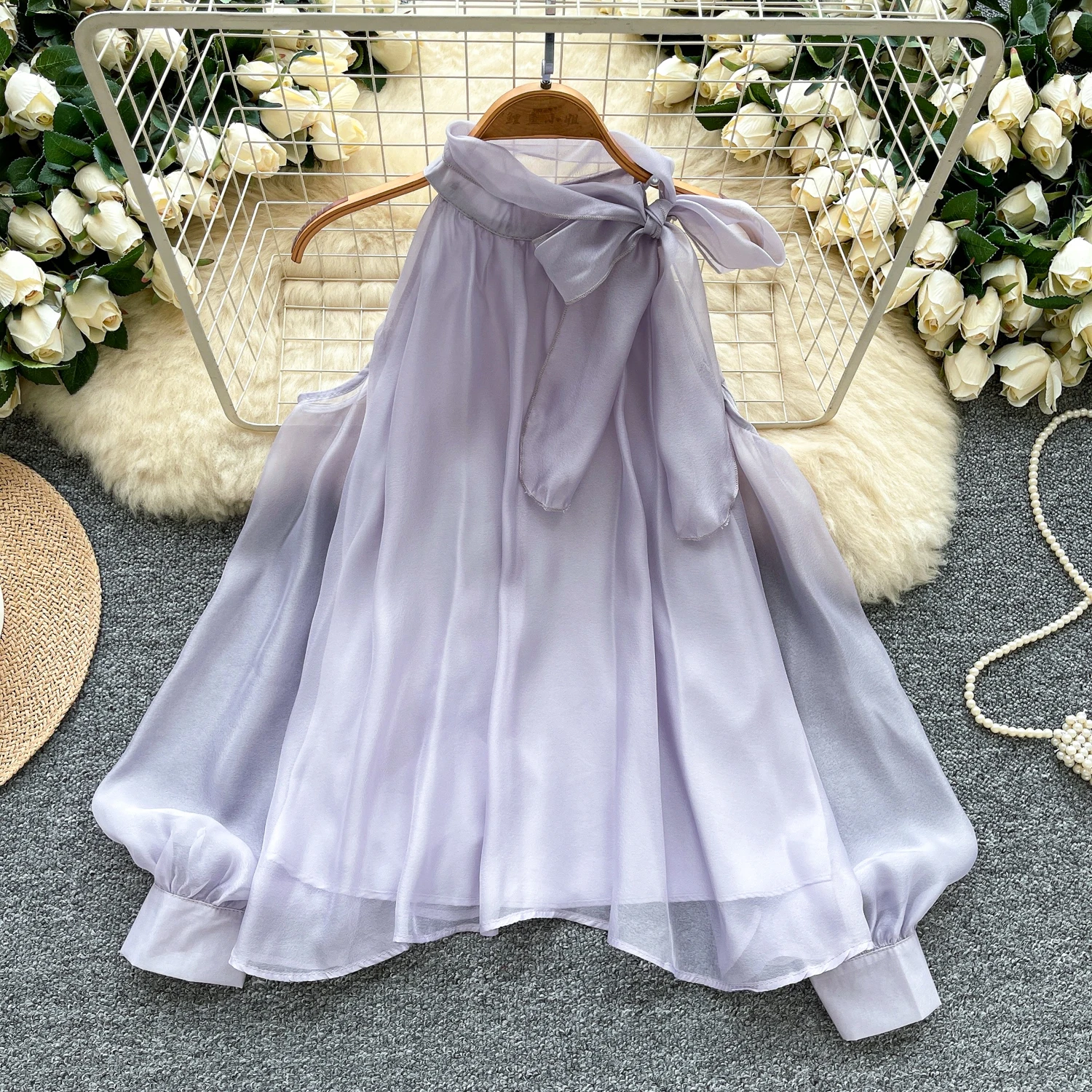 

Vintage Blouse sweet off shoulder long sleeve Elegant Fashion Women hotsweet Shirt women clothing