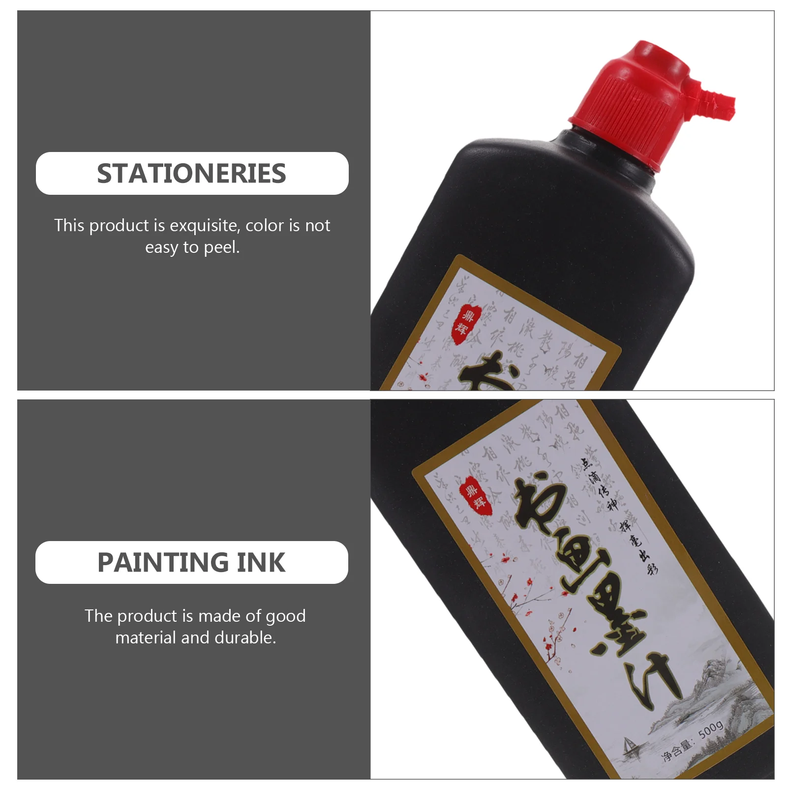 Bote de plástico de tinta de caligrafía negra, 6 uds., para escribir tarjetas, hacer pinturas de resina, decoración para álbum de recortes, Color duradero y rápido