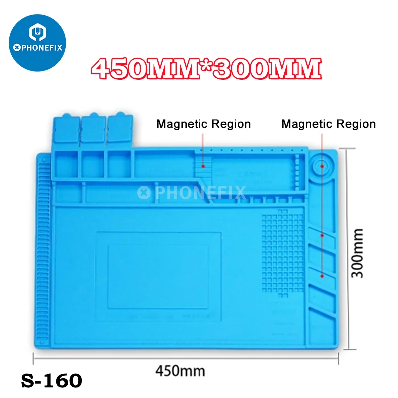 Silicone Soldering Pad Desk Platform Mat for Hot Air Rework Station Weld Platform Phone PC Repair Magnetic Heat Insulation Pad