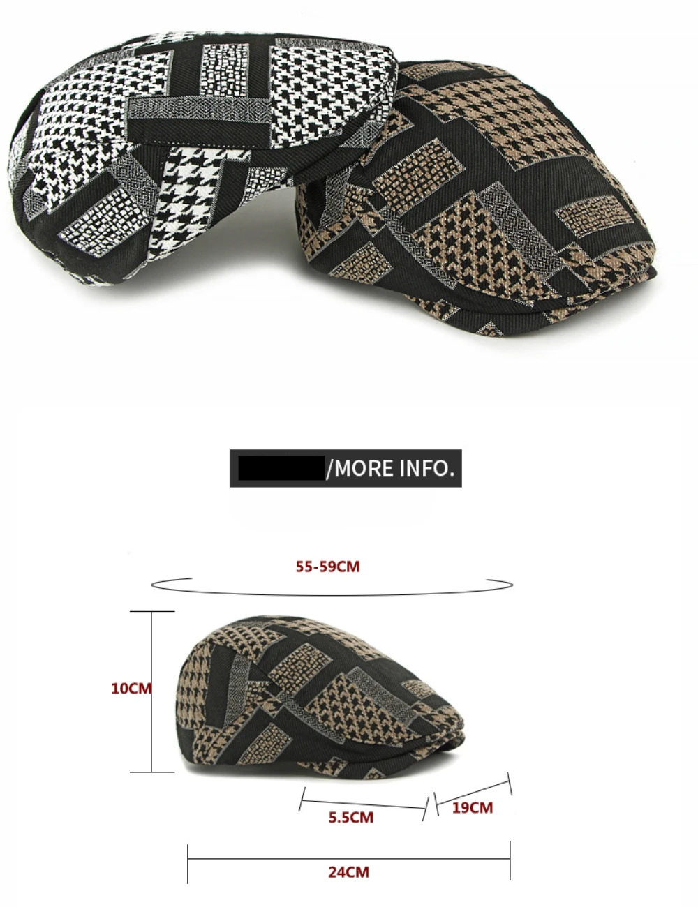 HT4882 Herren Berets Frauen Vintage Plaid Künstler Maler Baskenmütze Hut Neue Herbst Winter Baskenmütze Kappe Männlich Weiblich Einstellbare Ivy Flache Kappen – Detail 3