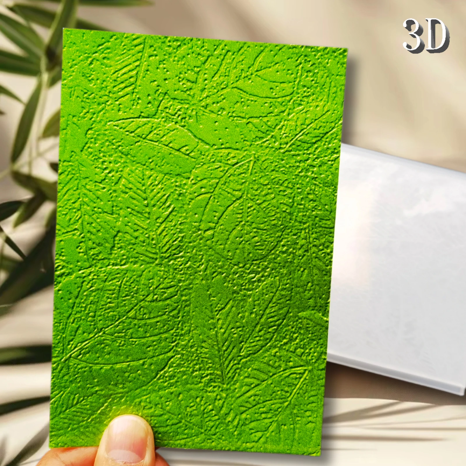 مجلد منقوش ثلاثي الأبعاد لخلفية الملمس القديم على شكل أوراق شجر - اختيار مثالي لصنع بطاقات DIY وسجل القصاصات، بلاستيك متين #1