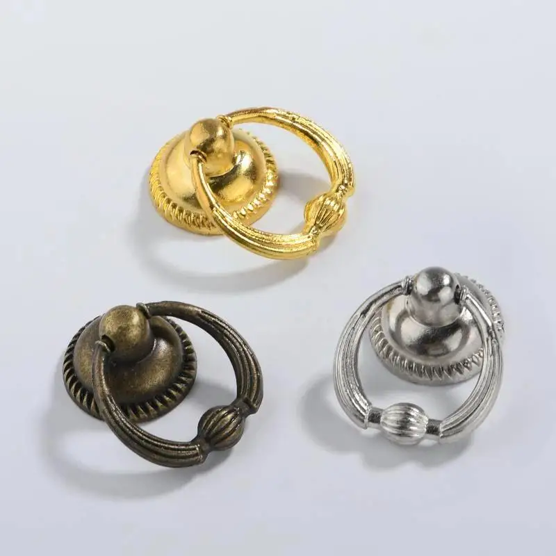 Vintage Sturdy Zinc Alloy Drawer Ring Pulls Multiple Retro Styles for Living Room Cabinet Wardrobe Furniture Replacement