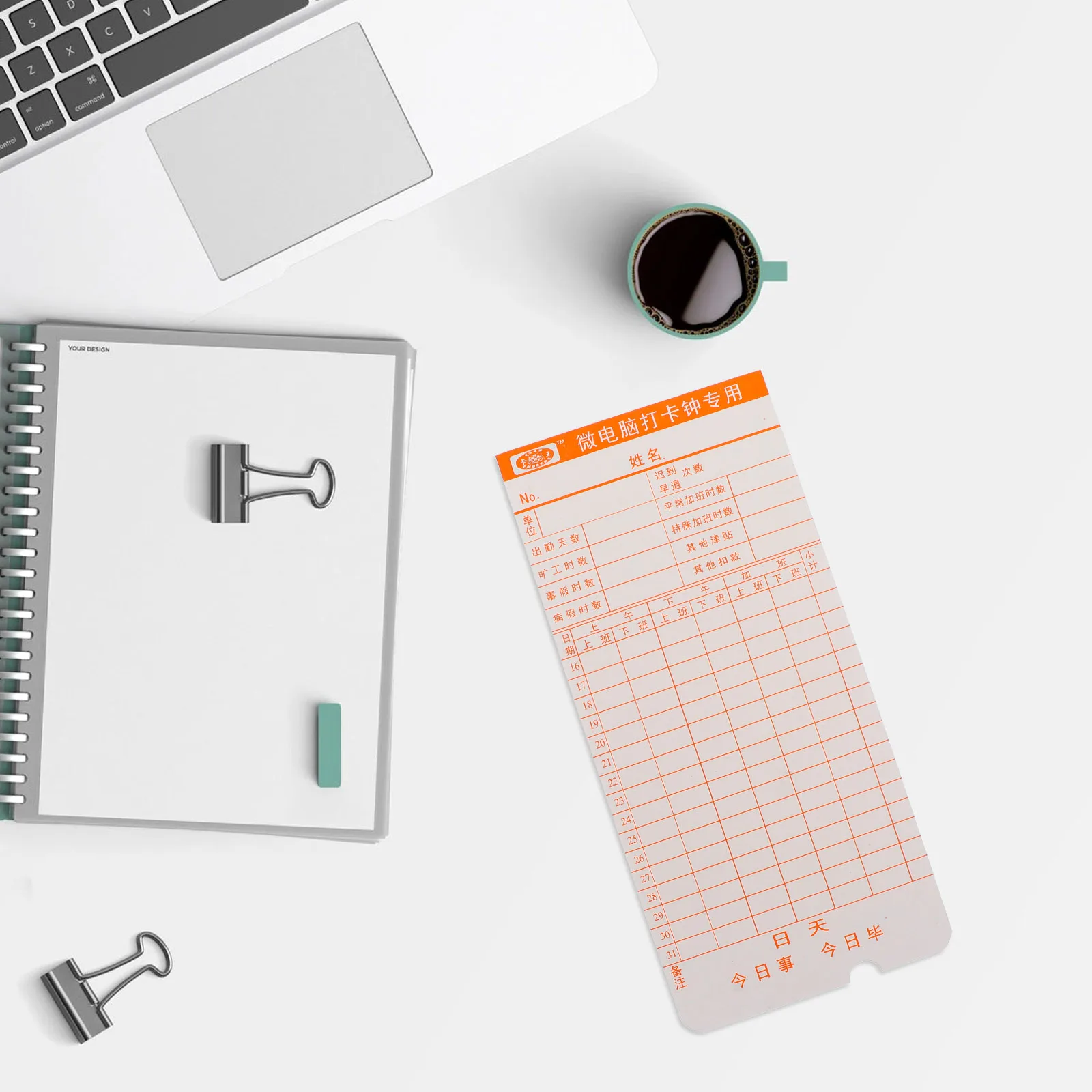 50 Sheets Cards Practical Attendance Recorder for Office Factory Use Time Card Clocking Card for Company