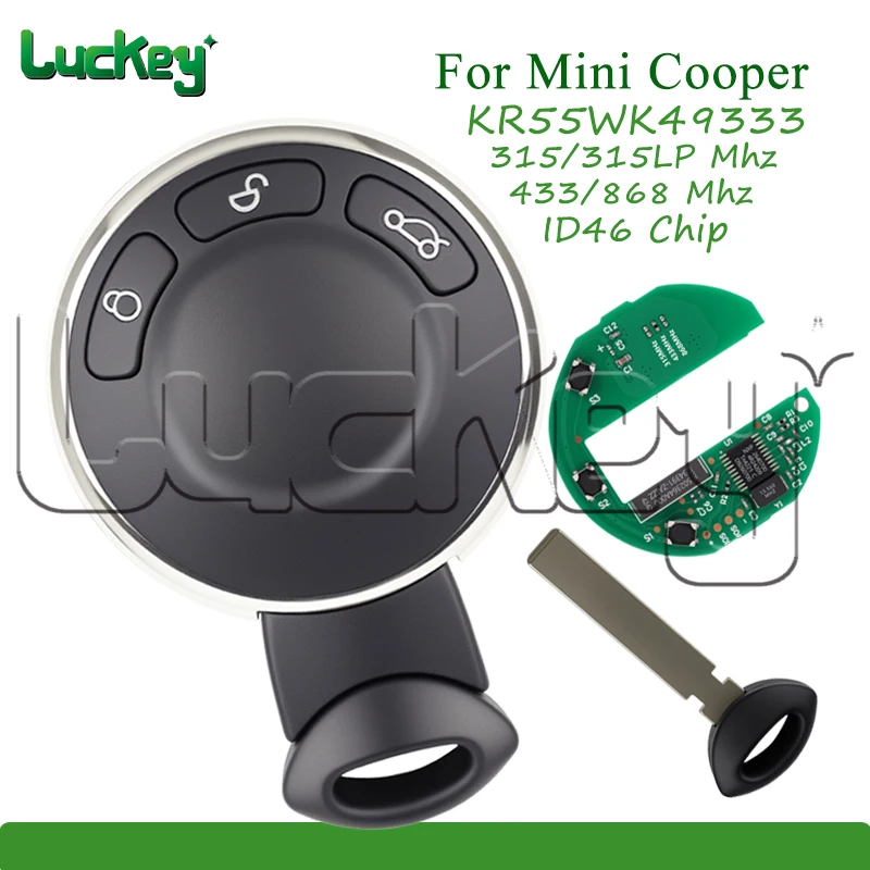 Remote Car Key Fob For BMW Mini Cooper R56 R57 R58 R61 Countryman ID46 Chip 315/315LP/433/868Mhz FCCID KR55WK49333 Smart Car Key