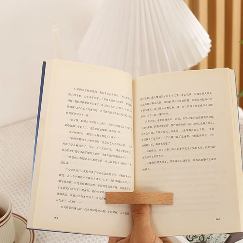 Convenient Solid Wooden Thumb Bookmark One Hand Reading Thumb Book Support Book Page Holder Bookmark Lovers Reading Aids Tools