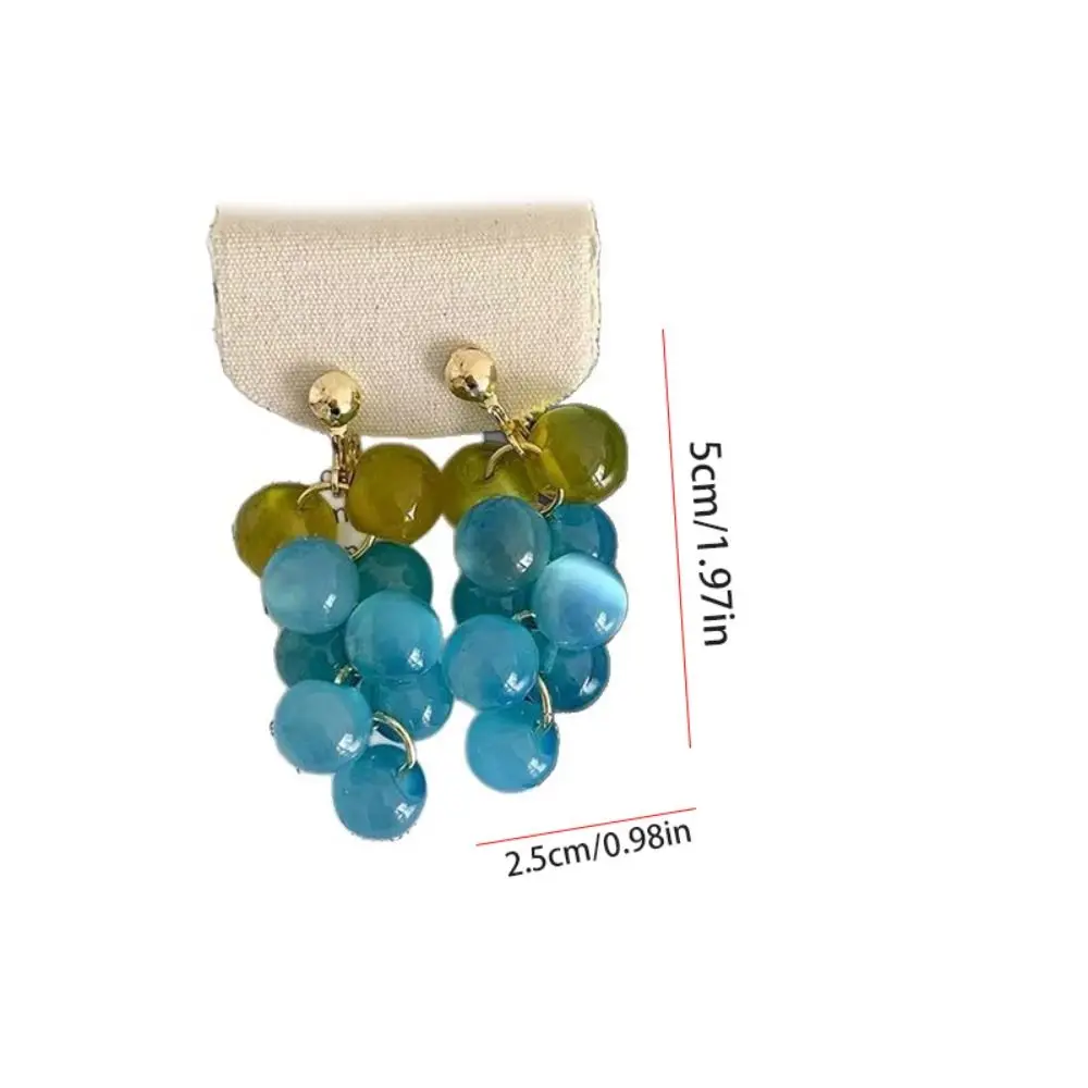 الإبداعية بوهيميا أقراط الفاكهة استرخى القرط لطيف الاكريليك العنب أقراط سبيكة الكورية نمط الخرز أقراط عطلة