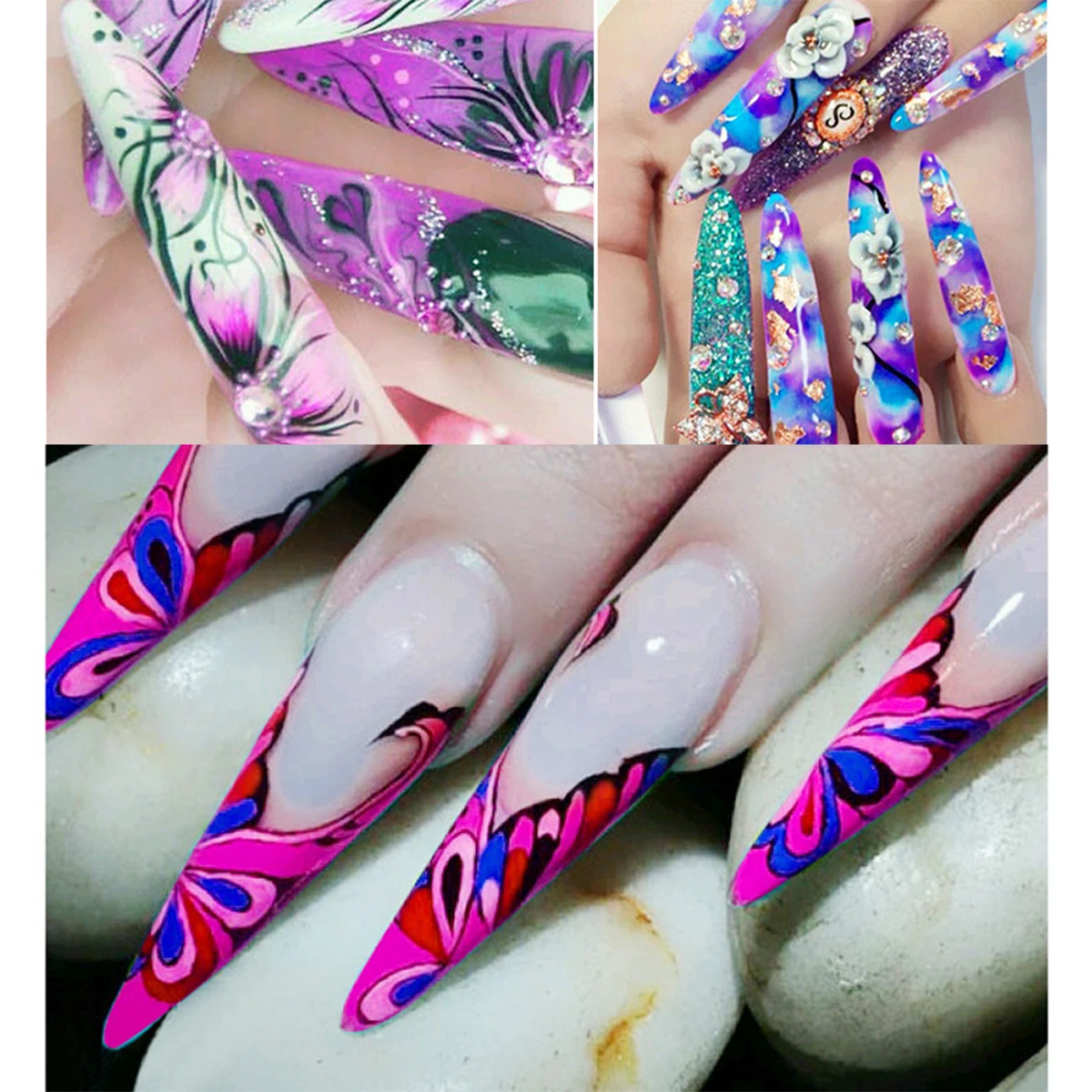 

120 Pcs Extension False Nails French Manicure Kit Artificial Charm Transparent Fake