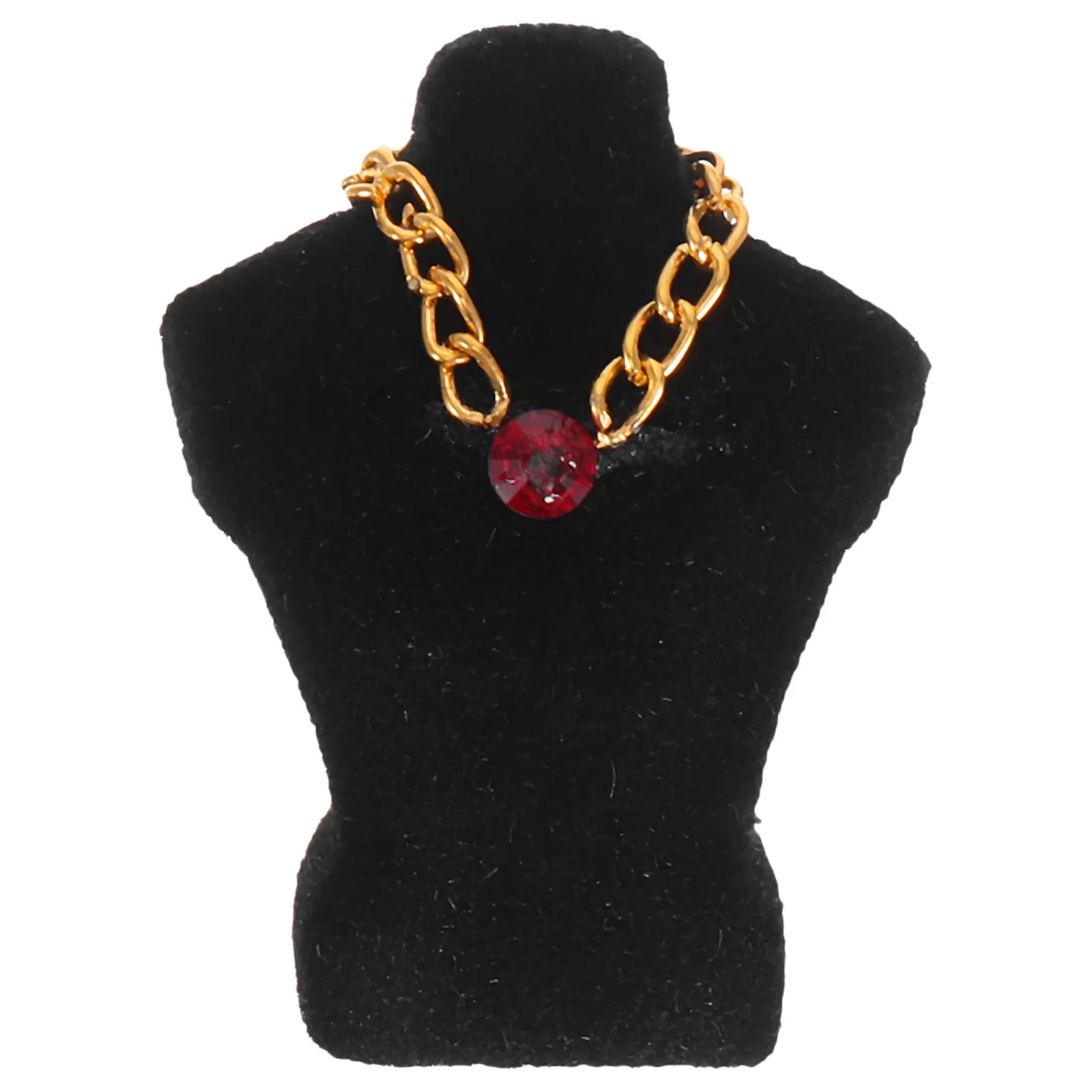 

1Set Miniature Dollhouse Necklace Holder Stand 112 Scale Jewelry Bust Display Rack for Micro Layout Pendant Storage Organizer
