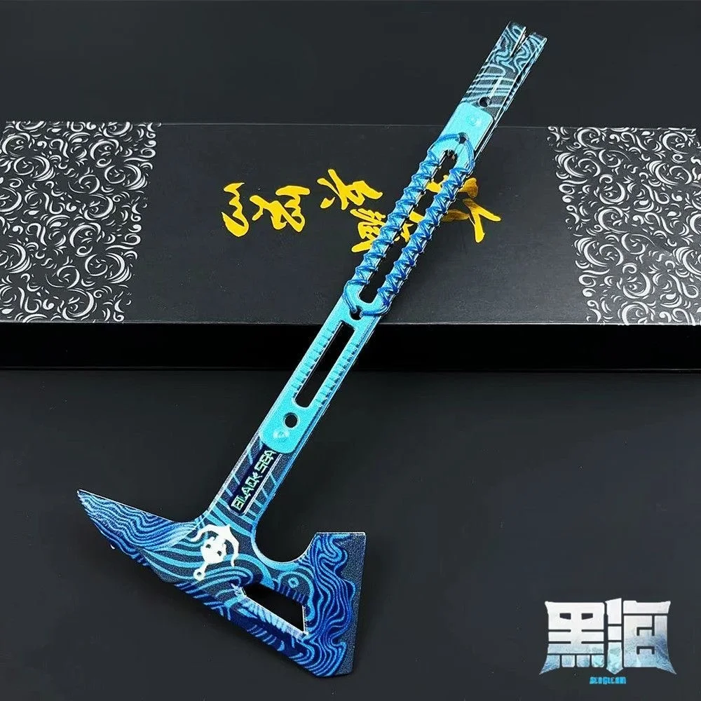 Black Sea Battle Axe Model, Game Decorative Knife, Game Room Handmade Display Role Playing Props, Unsharpened