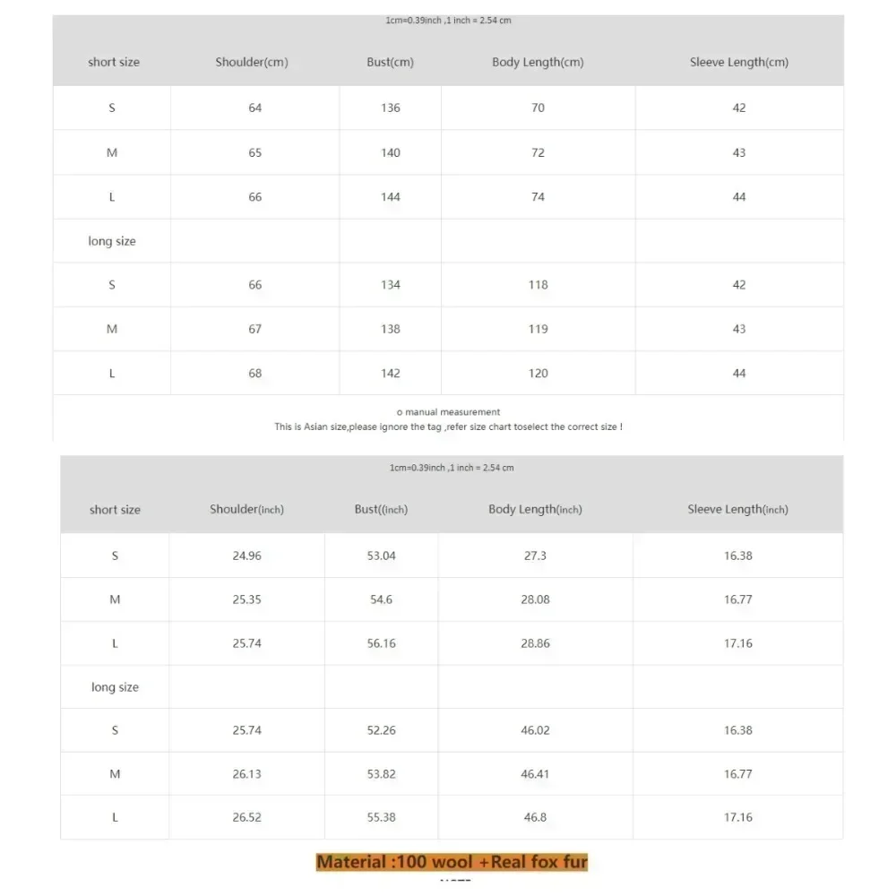 معطف الكشمير سترة صوفية على الوجهين للنساء أصفاد قابلة للإزالة سترة فرو الثعلب مزاجه الشتاء معطف قصير وطويل من الصوف الحقيقي