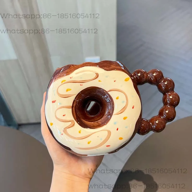 Creative Cute Donuts Ceramic Cups Drinking Water Cup At Home Office Coffee Mugs High Beauty Birthday Gifts for Girls Home Decor