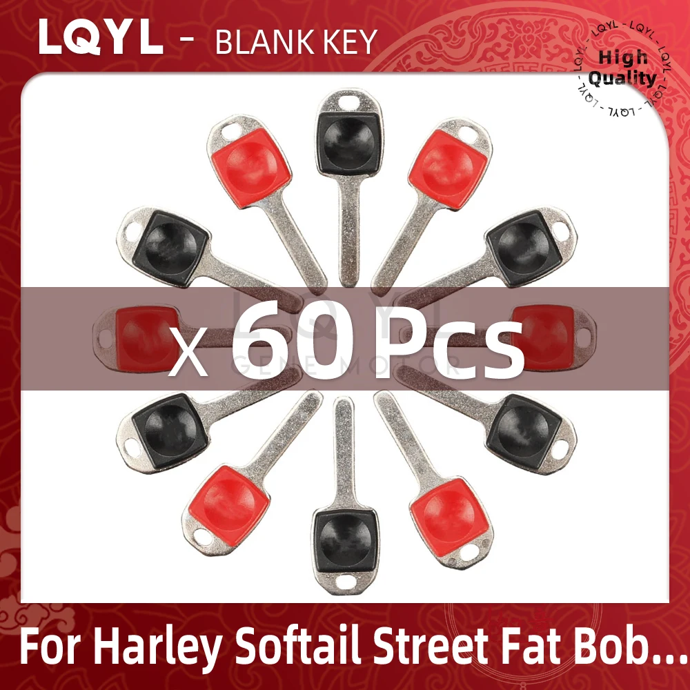 

60Pcs New Blank Key Motorcycle Replace Uncut Keys For Harley Softail Street Fat Bob Classic Heritage Slim Low Rider Sport Glide