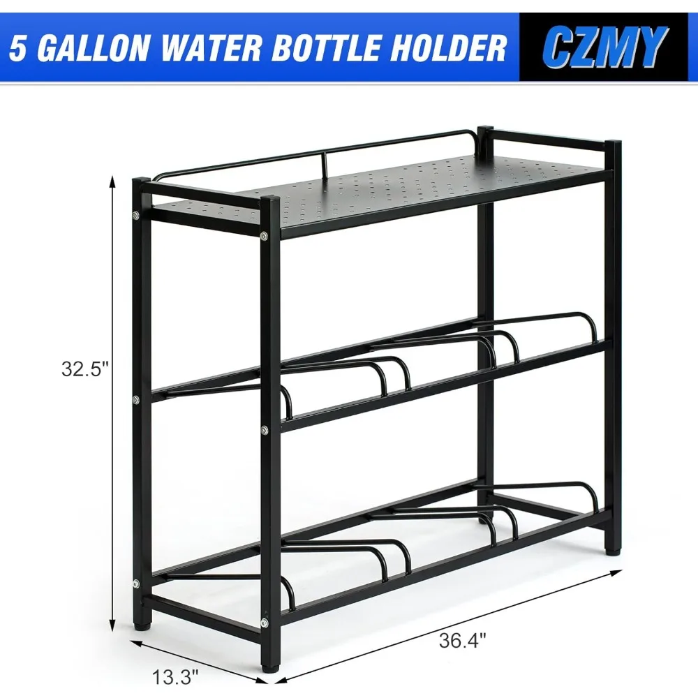 5 Gallon Water Bottle Holder 6-Tray 3/5 Gallon Water Jug Rack With Top Shelf Heavy Duty Freight Free Kitchen Accessories Home